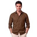 Men’s Cotton Blend Solid Casual Shirt Regular Fit Full Sleeve Shirt for Men Plain Formal &amp; Casual Wear Collared Button Down Shirt