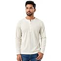 Mens Cotton Blend Waffle Knit Henley T-Shirt