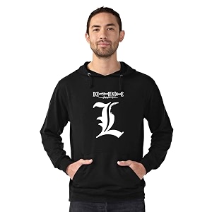 Mens Deathnote Logo Black Hoodie Anime Jacket