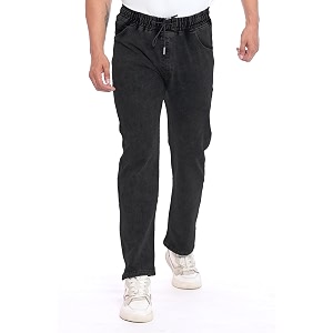 Mens Denim Joggers Regular Fit Mid Rise