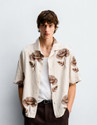 Mens fashion Men Relaxed Fit Floral Print