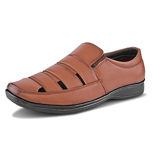 Mens Faux Leather Fisherman Shoe Style Sandal