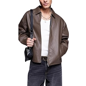 Mens Faux Leather Jacket Premium PU