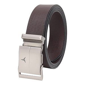 Mens Formal Genuine Leather Auto-lock Adjustable Belt