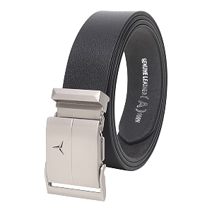 Mens Formal Genuine Leather Auto-lock Adjustable Belt