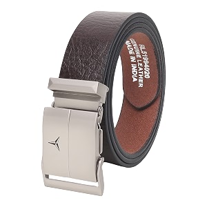 Mens Formal Genuine Leather Auto-lock Adjustable Belt