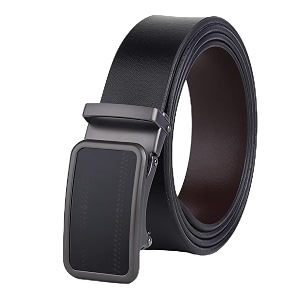 Mens Formal Genuine Leather Autolock Buckle Reversible