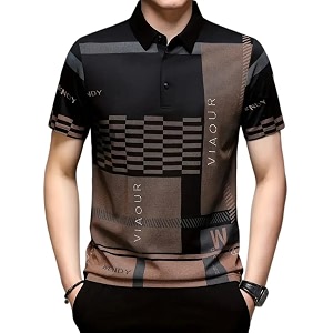 Mens Irregular Geometric Pattern and Alphabet Print