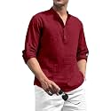 Mens Kurta Chinese Collar Long Sleeves