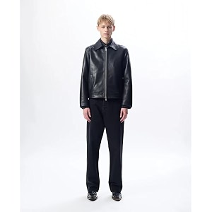 Mens Leather Jacket Regular Fit Full Zip