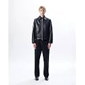 Mens Leather Jacket Regular Fit Full Zip