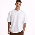 Mens Oversized Round Neck Cotton T-Shirt for