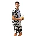 Mens Polyester fabric solid Printed Co-Ord Set