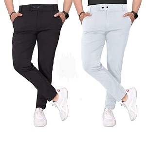 Mens Premium Lycra Slim Fit Trouser Combo