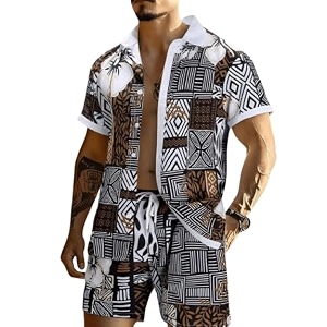 Mens Printed Co-Ord Set Plus Size