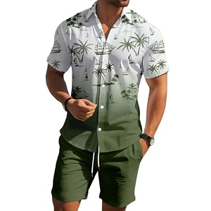 Mens Printed Co-Ord Set Plus Size