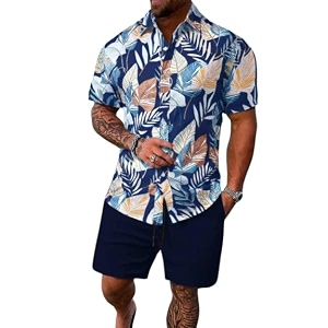 Mens Printed Co-Ord Set Plus Size