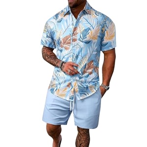 Mens Printed Co-Ord Set Plus Size