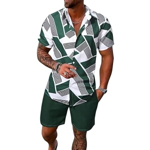 Mens Printed Co-Ord Set Plus Size