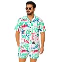 Mens Printed Co-Ord Set Plus Size