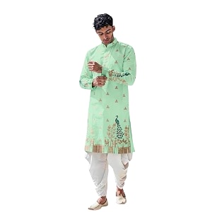 Mens Pure Cotton Kurta Dhoti Set