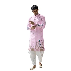 Mens Pure Cotton Kurta Dhoti Set
