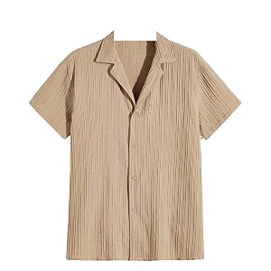 Mens Relaxed Fit Striped Short Sleeve Button-Down