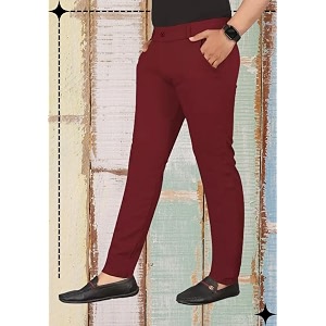 Mens Slim Fit Casual Chinos Pants Stretch