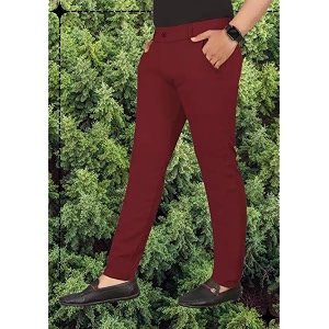 Mens Slim Fit Casual Chinos Pants Stretch