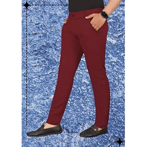 Mens Slim Fit Casual Chinos Pants Stretch