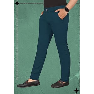 Mens Slim Fit Casual Chinos Pants Stretch