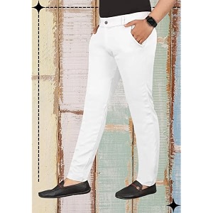 Mens Slim Fit Casual Chinos Pants Stretch