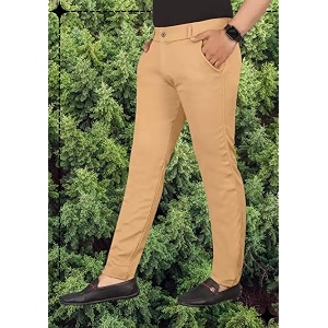 Mens Slim Fit Casual Chinos Pants Stretch