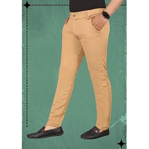 Mens Slim Fit Casual Chinos Pants Stretch