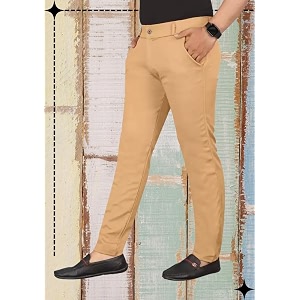 Mens Slim Fit Casual Chinos Pants Stretch