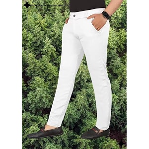 Mens Slim Fit Casual Chinos Pants Stretch