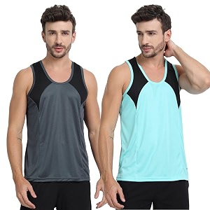 mens sports vest - lightweight amp breathable polyester vest for gym running and casual