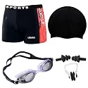 Mens Swim Trunks Set with Swimming Goggles