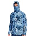Men’s UPF 50+ Hoodie Shirt with Mask Long Sleeve Permanent UV Sun Protection Neck Gaiter Performance T for Outdoor