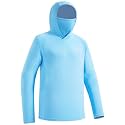 Men’s UPF 50+ Hoodie Shirt with Mask Long Sleeve Permanent UV Sun Protection Neck Gaiter Performance T for Outdoor