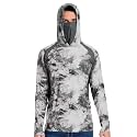 Men’s UPF 50+ Hoodie Shirt with Mask Long Sleeve Permanent UV Sun Protection Neck Gaiter Performance T for Outdoor