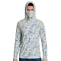 Men’s UPF 50+ Hoodie Shirt with Mask Long Sleeve Permanent UV Sun Protection Neck Gaiter Performance T for Outdoor