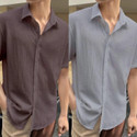 TIGERSNAKE Men Self Design Casual Brown, Grey Shirt