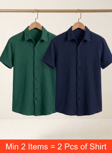 tigersnake men self design casual green blue shirt