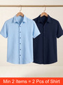 TIGERSNAKE Men Self Design Casual Light Blue, Blue Shirt