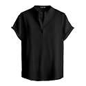 Men Shirt Black Solid Textured Casual