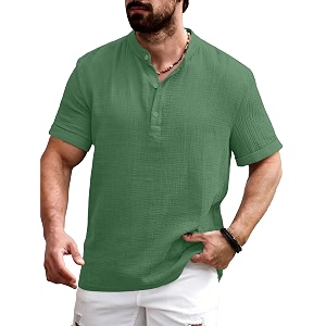 Men Shirt Black Textured Cotton Blend