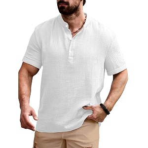 Men Shirt Black Textured Cotton Blend