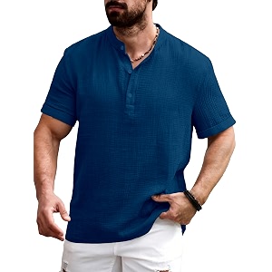 Men Shirt Black Textured Cotton Blend