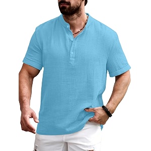 Men Shirt Black Textured Cotton Blend